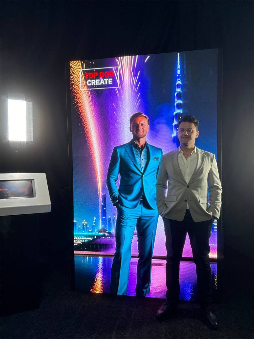 man in ai photo booth